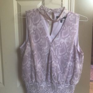 Mauve Snakeskin Print Halter Blouse